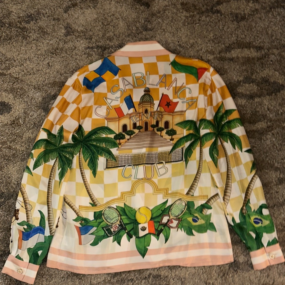 This is a silk and exclusive Casablanca button down shirt.
